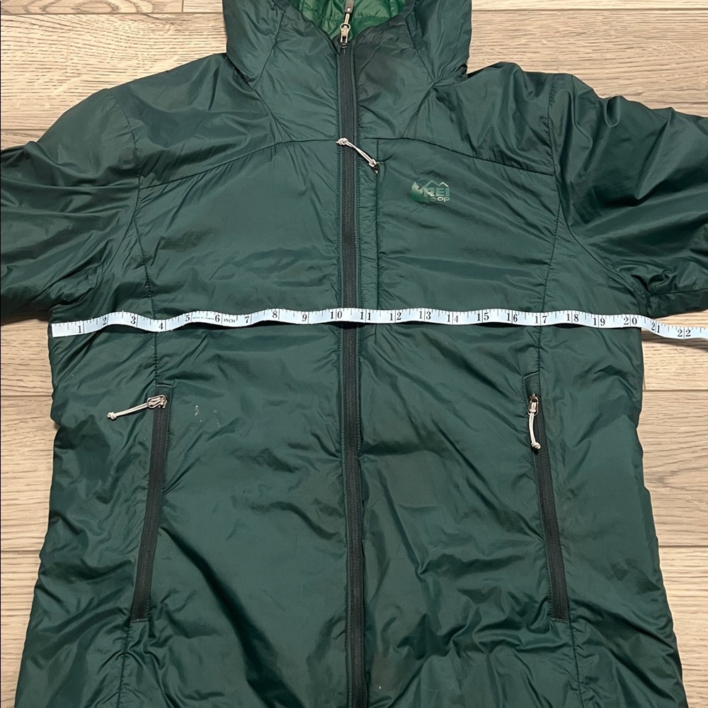 REI Forest Green Hooded Insulated Jacket - Picture 2 of 3